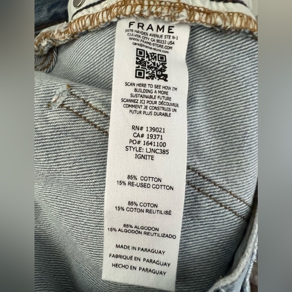 FRAME Le Jane Crop High-Rise Straight-Leg Jeans size 31 - Picture 6 of 8